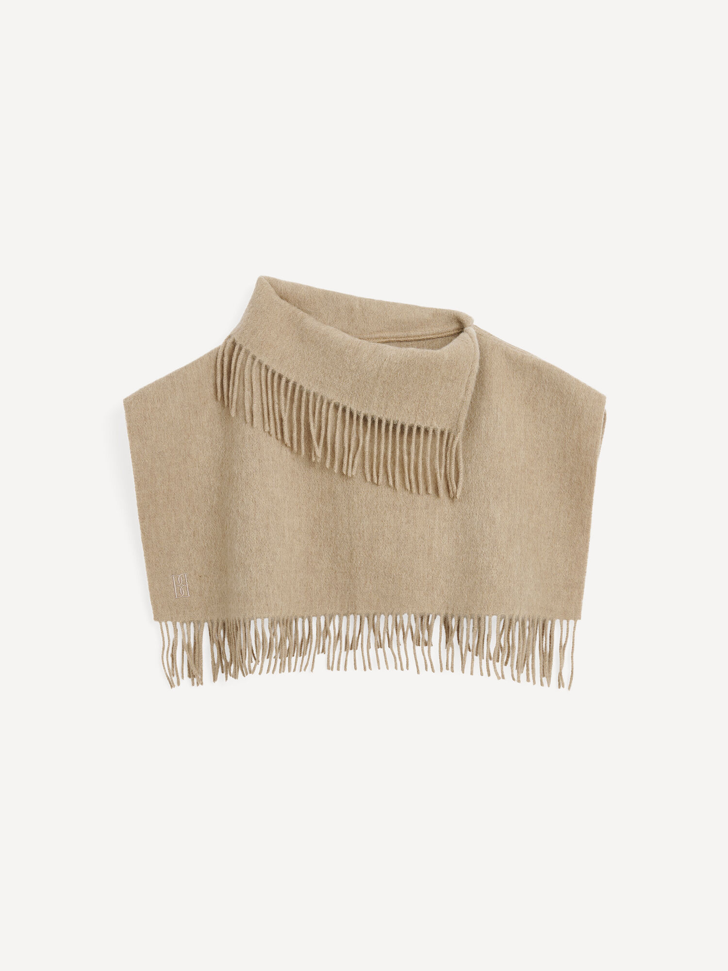 Szaliki By Malene Birger Turtla Wool Fringe Bib Szare Brązowe | PL_BB36900