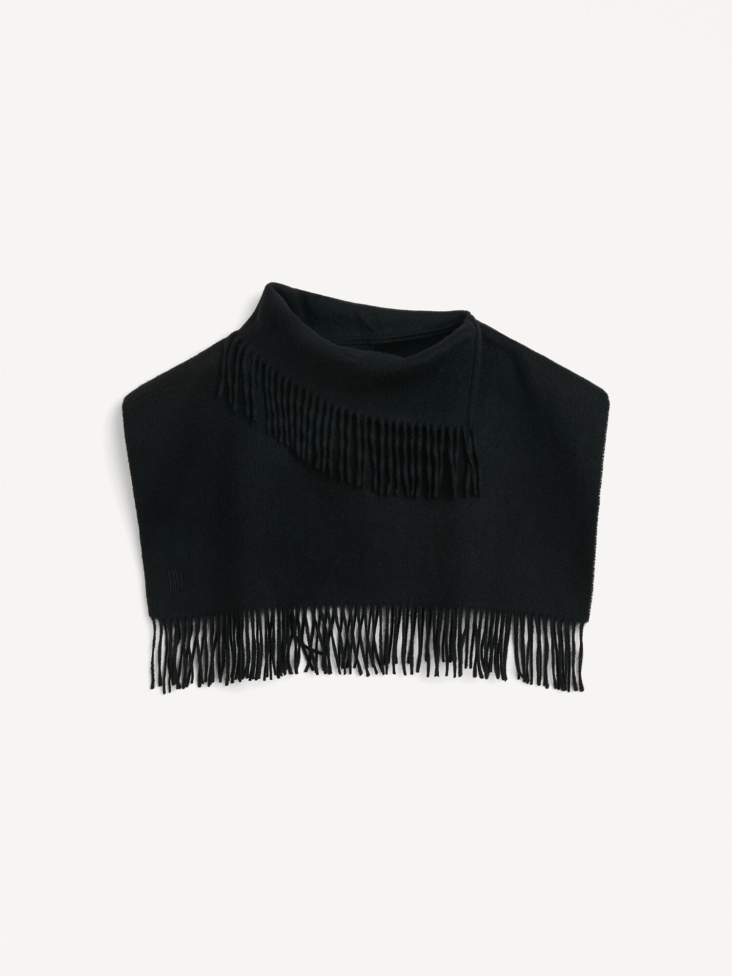 Szaliki By Malene Birger Turtla Wool Fringe Bib Czarne | PL_BB97694