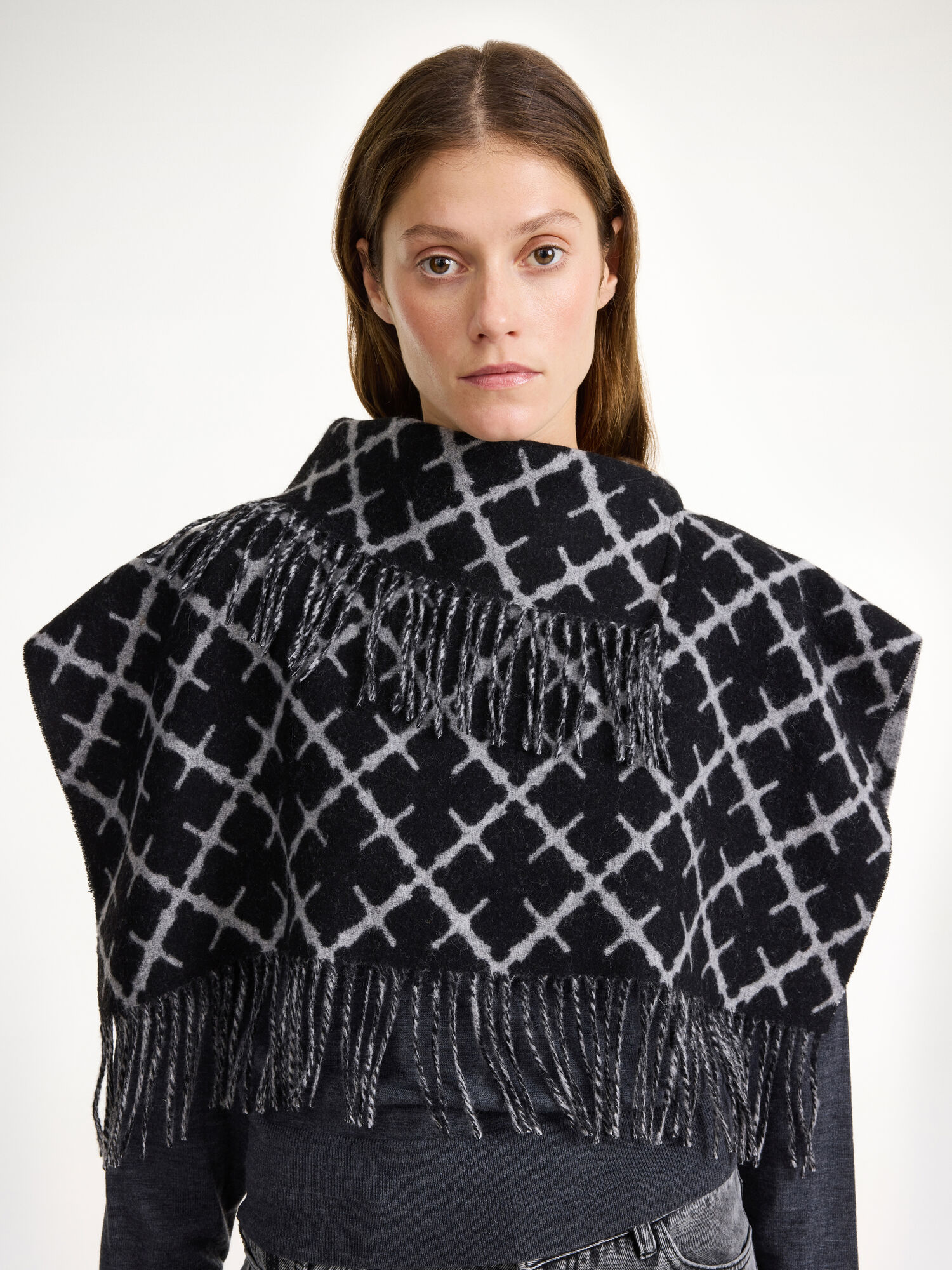 Szaliki By Malene Birger Turtlos Wool Bib Głęboka Szare | PL_BB73619