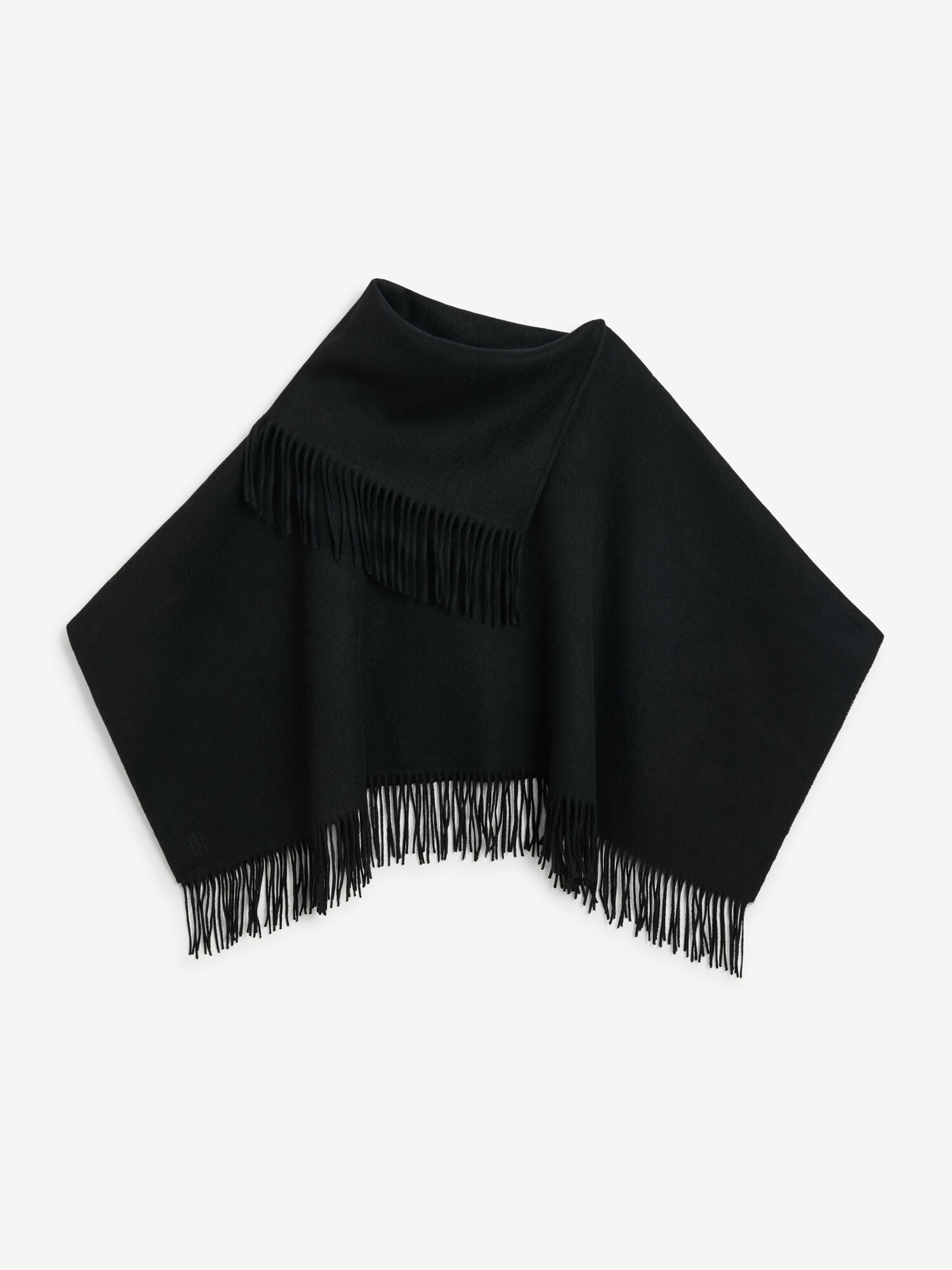 Szaliki By Malene Birger Turtma Wool Fringe Bib Czarne | PL_BB19534