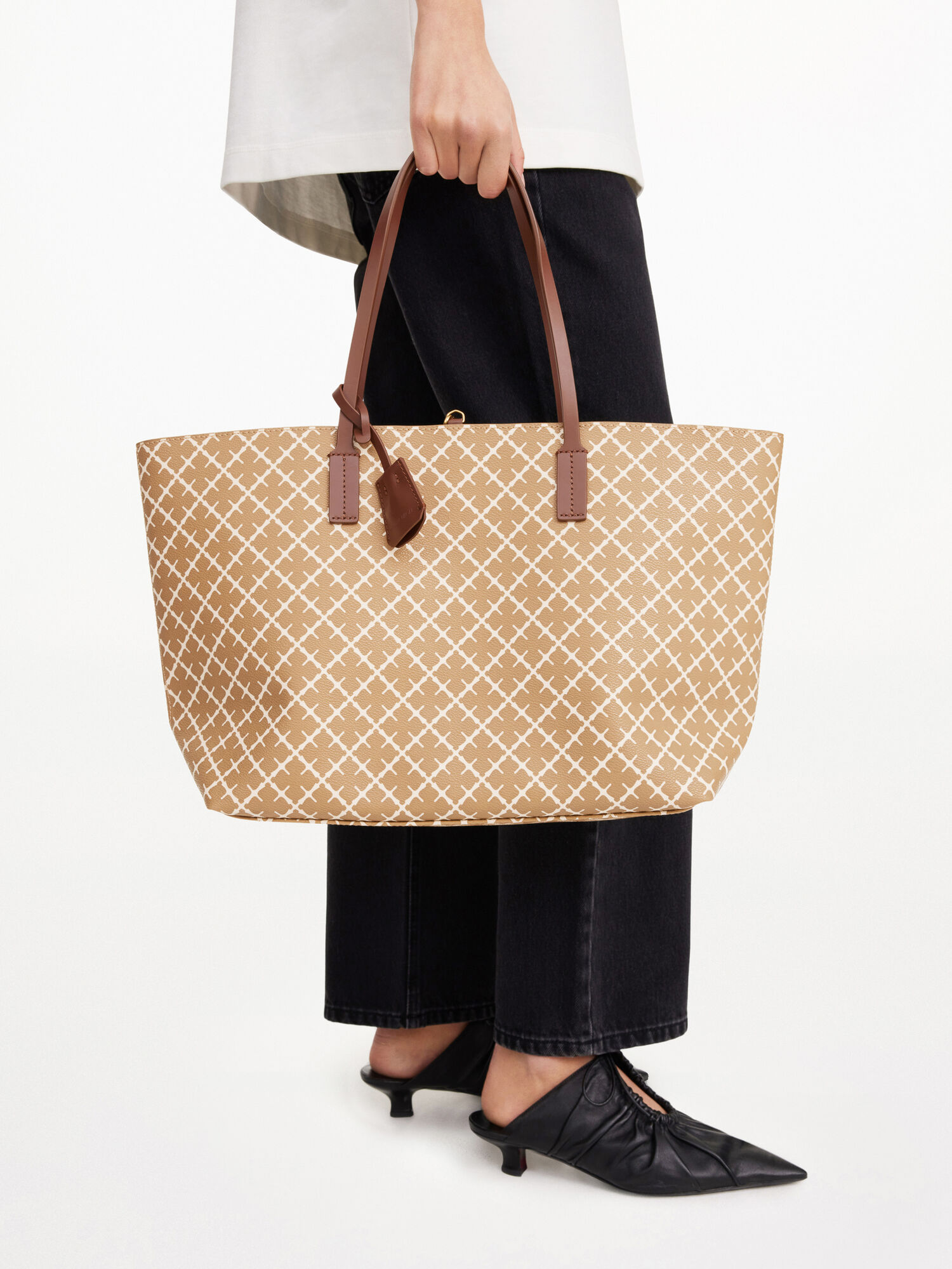 Torby By Malene Birger Abigail Printed Tote Beżowe | PL_BB38712