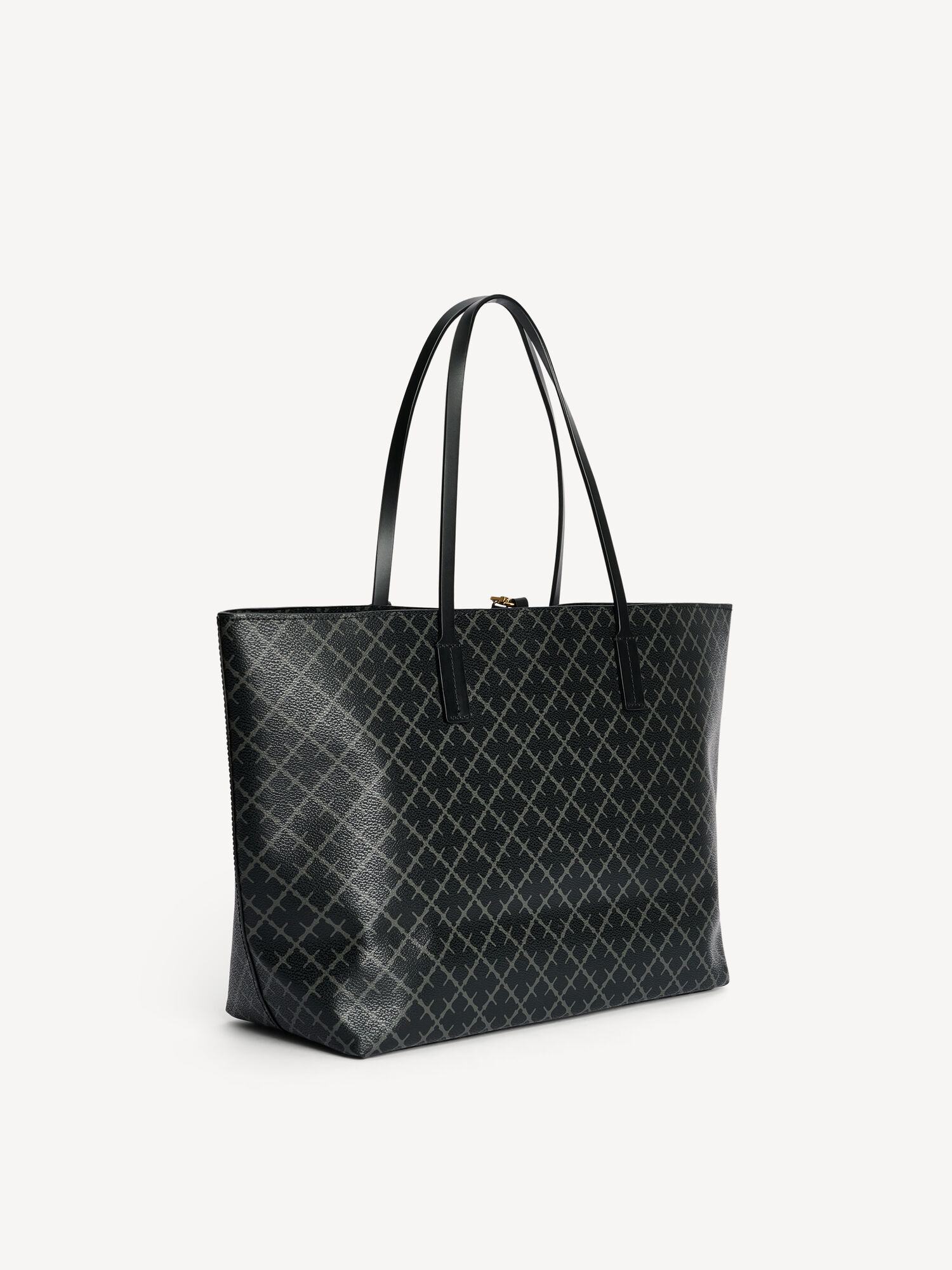 Torby By Malene Birger Abigail Printed Tote Charcoal | PL_BB75626