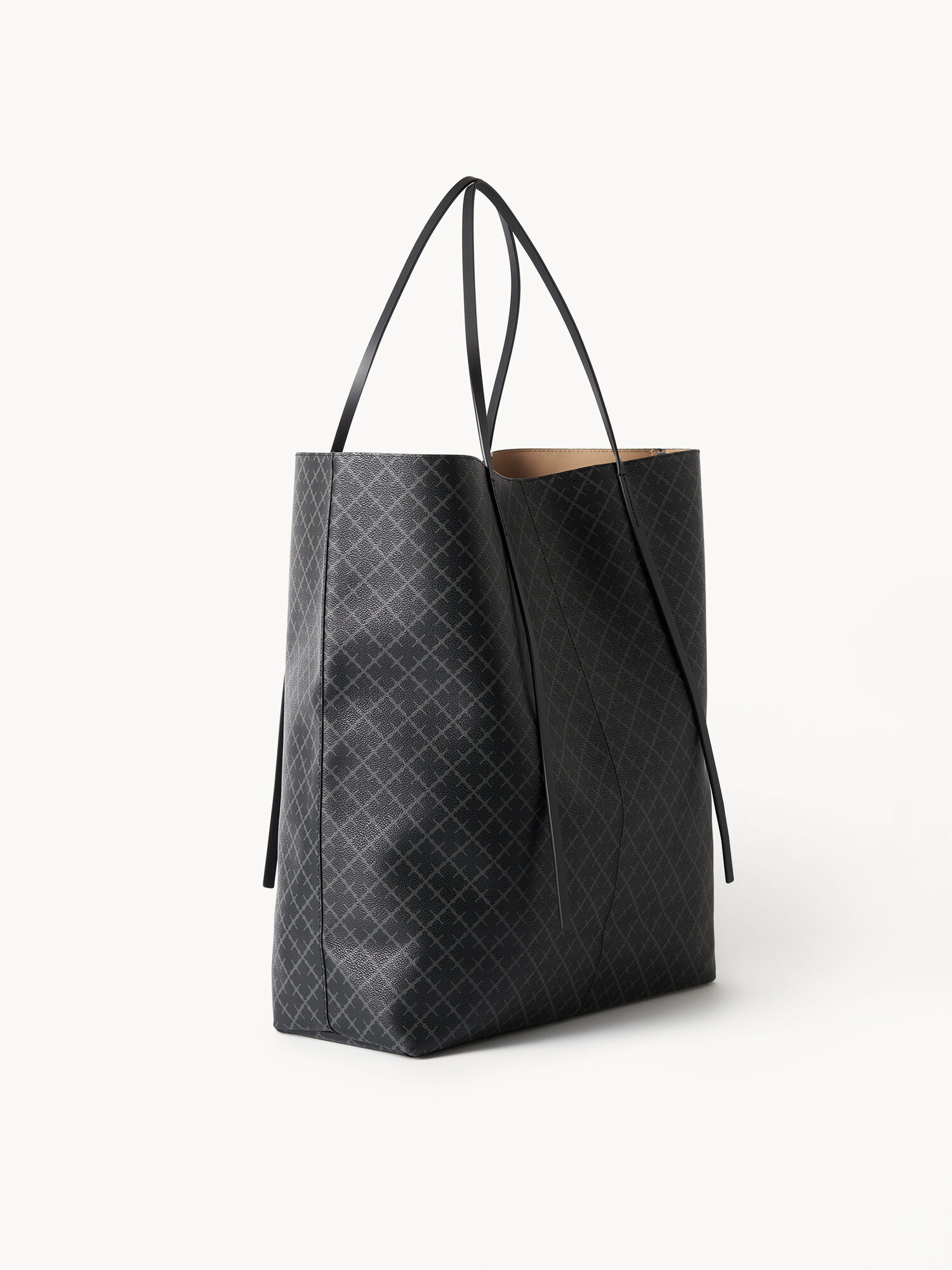 Torby By Malene Birger Abrille Printed Tote Charcoal | PL_BB44611